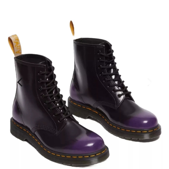 Dr. Martens 1460 Vegan Leather Black Rich Purple Oxford Combat Boots New